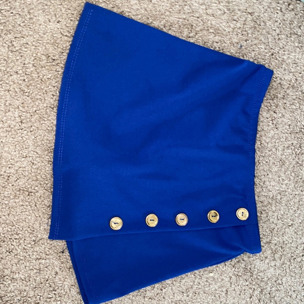 Skort, navy blue with buttons